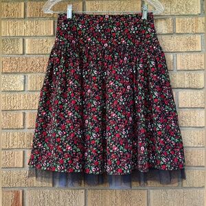 Corduroy floral skirt